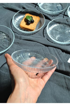 6'lı Cam Kase Mini Kahvaltılık Çerezlik Meze Tabağı 12 Cm İkramlık- Linya