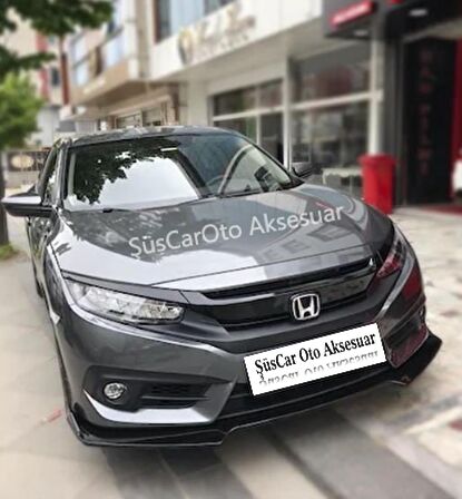 Honda Civic FC5 Esnek 3 Parça Lip Piano Black Flaplı Kanatlı