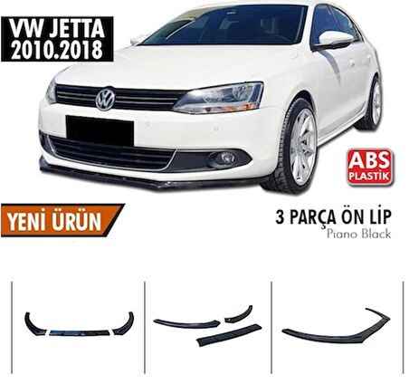 Vw Jetta 10-18 Arası Esnek 3 Parça ABS Lip Piano Black 3 Parça Lip