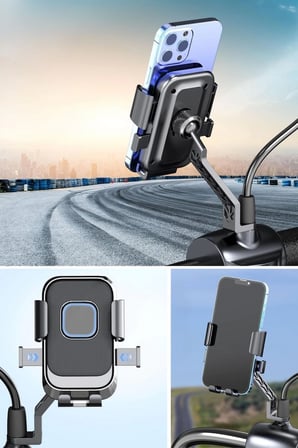 Motor,motosiklet,bisiklet ,scooter İçin 360 Derece Dönebilen Dikiz Aynası Versiyonu Telefon Tutucu A