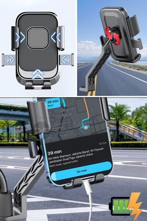 Motor,motosiklet,bisiklet ,scooter İçin 360 Derece Dönebilen Dikiz Aynası Versiyonu Telefon Tutucu A