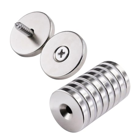 2 Adet 25x10/5x5,5 mm Neodyum Mıknatıs Havşa Delikli Magnet Vida Atılabilir N35 Nikel Paslanmaz ( Li