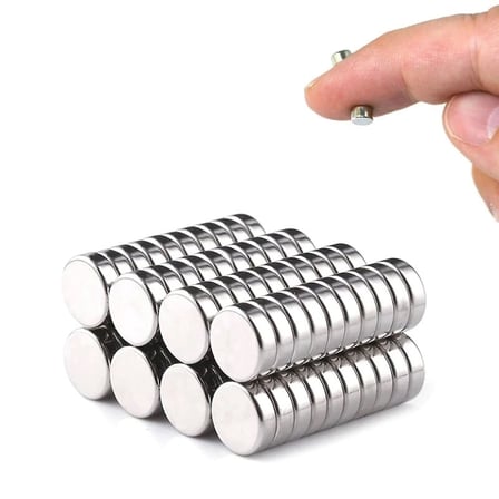 50 Adet 10x2mm Yuvarlak Neodyum Mıknatıs Güçlü Magnet Nikel Kaplamalı ( Lisinya )