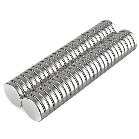 50 Adet 10x2mm Yuvarlak Neodyum Mıknatıs Güçlü Magnet Nikel Kaplamalı ( Lisinya )