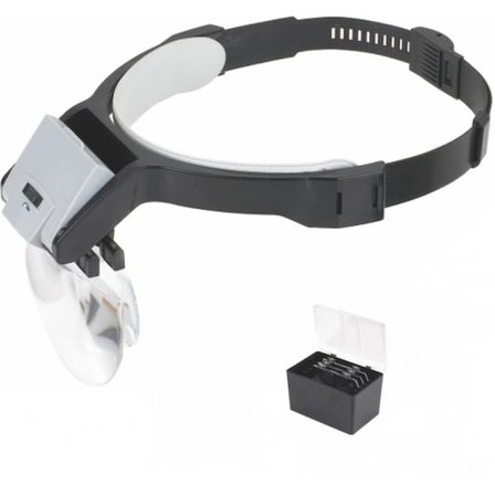 Nikula- Lens Takmalı 5 Lenslı , Led Lambalı şapka Tip Büyüteç ( Lisinya )