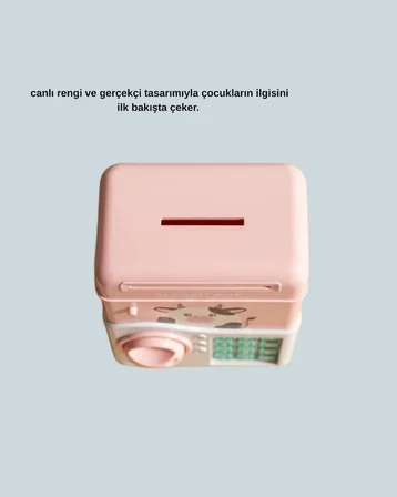 Çocuklar İçin Pembe ATM Görünümlü Elektronik Kumbara - Lisinya