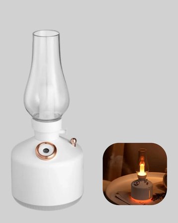 Kablosuz Retro Buhar Makinesi Gaz Lambası Tasarım Ledli Difüzör - Lisinya