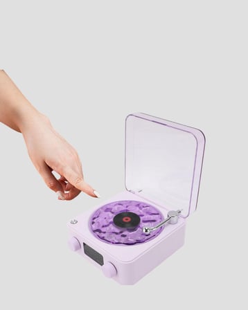 Projektör Işıklı Retro Hoparlör Bluetooth AUX USB Hafıza Kartlı 360° Sesli Şarjlı - Lisinya