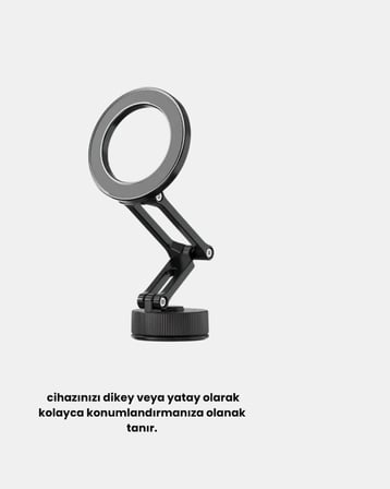 360° Dönebilen Katlanır Manyetik Araç Telefon Tutucu – MagSafe Uyumlu, Kompakt ve Şık Tasarım - Lisi