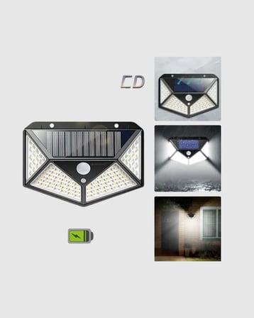 100 LED Güneş Enerjili Bahçe Lambası – PIR Sensörlü, IP65 Su Geçirmez Dış Mekan Aydınlatma - Lisinya