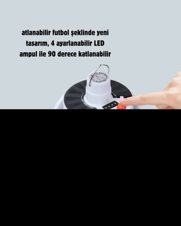 Çok Amaçlı Katlanabilir Güneş Enerjili Kamp Lambası – Masa Üstü ve Asılabilir Kullanım - Lisinya