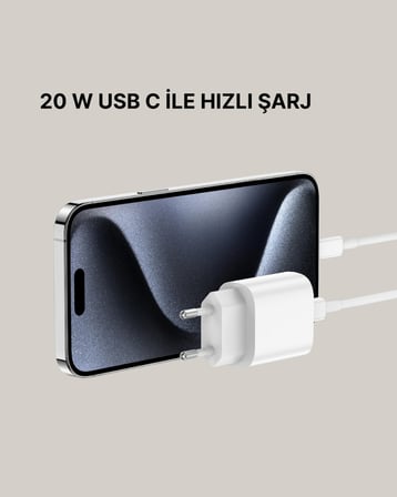 Yeni Nesil 20W USB-C Hızlı Şarj Cihazı iOS Tam Uyumlu - Lisinya