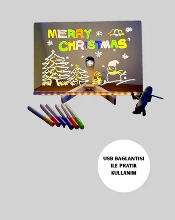 Çocuklar ve Yetişkinler İçin USB LED Işıklı Çizim Panosu - Lisinya