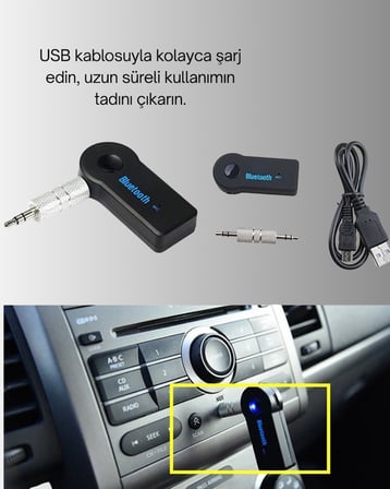 Taşınabilir Bluetooth AUX Araç Müzik ve Konuşma Kiti - Lisinya