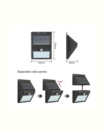 Solar Enerjili 20 LED Duvar Lambası | Hareket Sensörlü, Su Geçirmez, Kablo Gerektirmez - Lisinya