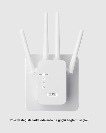 50 Cihaz Destekli 300Mbps Kablosuz Sinyal Güçlendirici RJ45 Kablolu Kullanım - Lisinya
