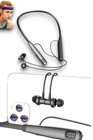 Bluetooth Kulaklık Şarj Göstergeli 100 Saat Şarj Kapasiteli Sporcu Kulaklık - Lisinya