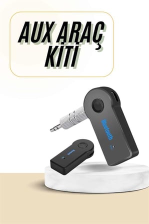 Bluetooth Araç Kiti Aux Çıkışlı  Telefon Müzik Alıcı Tüm Cihazlara Uyumlu - Lisinya