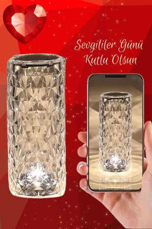 Sevgililer Gününe Özel Romantik Kristal Gece Lambası Sevgiliye Hediye - Lisinya