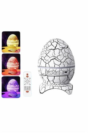 Dinozor Yumurtası Gece Masa Lambası Bluetooth Hoparlör 14 Renk Seçeneği - Lisinya