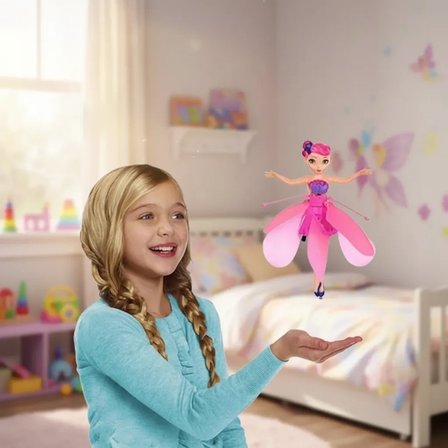 Uçan Peri Oyuncak Usb Kablolu ve Şarj Edilebilir Oyuncak Bebe Mavisi ( Lisinya )