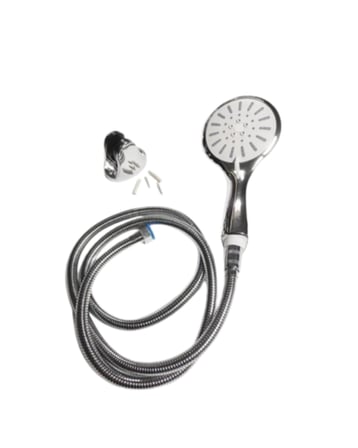 Spiral Hortumlu 4 Kademeli Krem El Duşu Başlığı Banyo Duş Seti - Lisinya