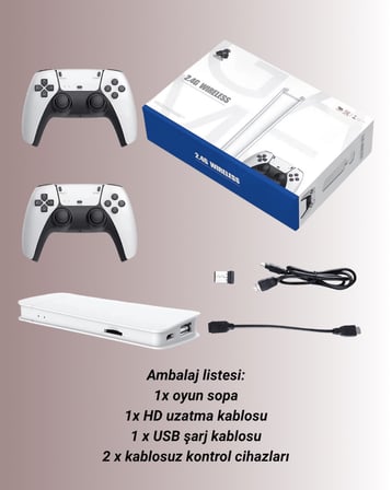 M15 Retro Konsol – 20.000 Oyunlu, Çift Gamepadli, 4K HDMI - Lisinya