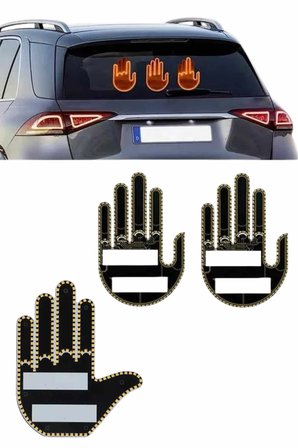 Kumandalı El Led Araba İçi 4 Farklı Mod El Orta Parmak Led - Lisinya