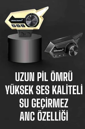 Intercom Kask Kulaklığı ANC Özelliği Yüksek Ses Kaliteli Bluetooth Kulaklık - Lisinya
