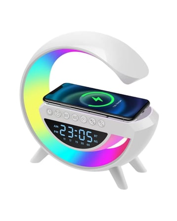 Çok Fonksiyonlu Kablosuz Şarjlı Saat Hoparlör RGB Işık ve Alarm Özellikli - Lisinya