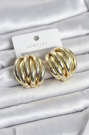 Pirinç Gold Renk Vintage Kadın Küpe - Lisinya
