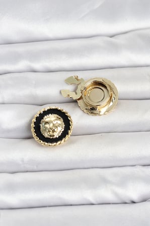 Aslan Model Gold Renk Düğme veya Manşet Broşu - Lisinya