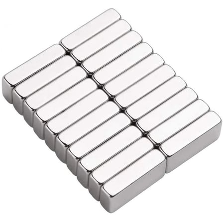 2 Adet 20x10x5 mm Neodyum Magnet N35 Güçlü Mıknatıs Köşeli ve Dayanıklı Nikel Kaplama ( Lisinya )