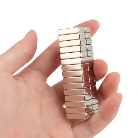 2 Adet 20x10x5 mm Neodyum Magnet N35 Güçlü Mıknatıs Köşeli ve Dayanıklı Nikel Kaplama ( Lisinya )