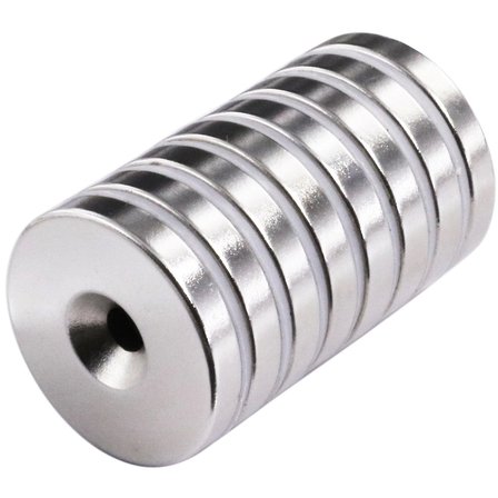 50 Adet 25x10/5x5,5 mm Neodyum Mıknatıs Havşa Delikli Magnet Vida Atılabilir N35 Nikel Paslanmaz ( L