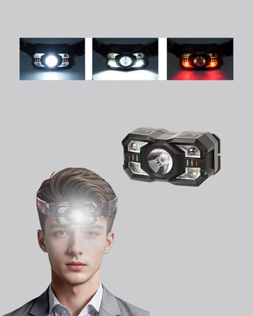 Şarj Edilebilir LED Far Hareket Sensörlü 5 Modlu Outdoor Yeni Nesil - Lisinya