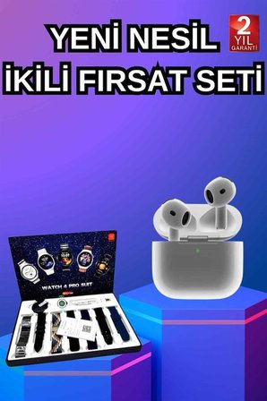 3.Nesil TWS Bluetooth Kulaklık Bluetooth Bağlantılı Akıllı Saat Amoled Ekran Plastik Hasır Kordon - 