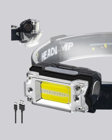 Kompakt LED Kafs Feneri USB Şarjlı Manyetik 2 Işık Modlu 215 Lümen Yeni Nesil - Lisinya