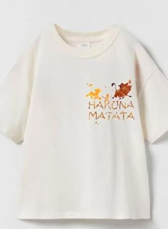 livaliva 4610 %100 Pamulu Erkek Çocuk Baskılı Şort Takım - KREM - 3-4 YAŞ