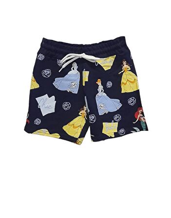 livaliva 4151 %100 Pamulu Kız Çocuk Baskılı Şort Takım - EKRU-LACİVERT - 3-4 YAŞ