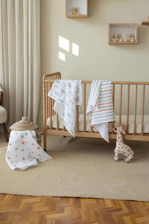 Çok Amaçlı Müslin Örtü & Battaniye 3'lü Set %100 Pamuk Oeko-teks Sertifikalı 80x80 Cm