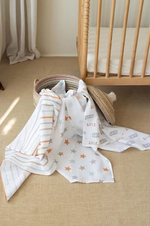 Çok Amaçlı Müslin Örtü & Battaniye 3'lü Set %100 Pamuk Oeko-teks Sertifikalı 80x80 Cm