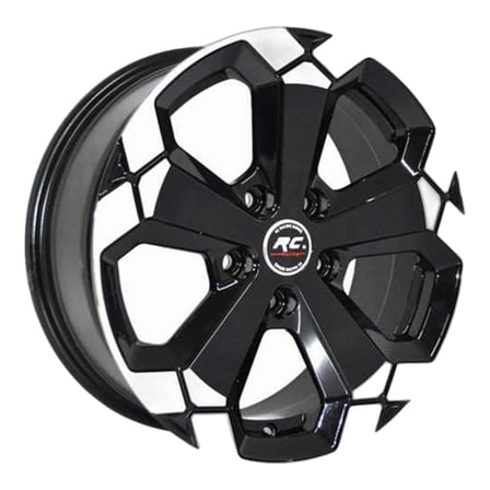 AKD-DX427-02 16 İnç 5x114.3 Megane Corolla Fluence Qashqai Uyumlu ET32 66.1 Black Lip Polished  16 İnç Jant Takımı (4 Adet)
