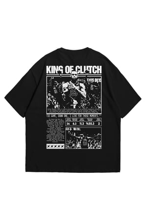 Unisex Siyah Oversize T-Shirt - King of Clutch Lebron James Baskılı %100 Pamuk Bisiklet Yaka Tişört
