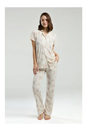 Kadın Gömlek Pijama Takımı-9007