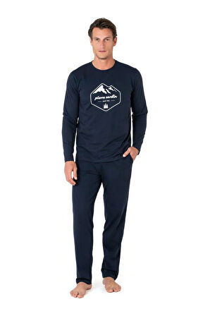 Erkek Uzun Kollu Bisiklet Yaka Pijama Takım 6097