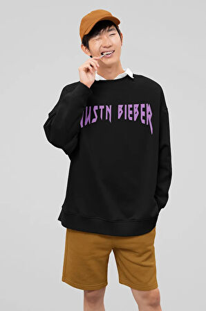Justin Bieber Baskılı Unisex Oversize Tasarım Şarkıcı Sweatshirt