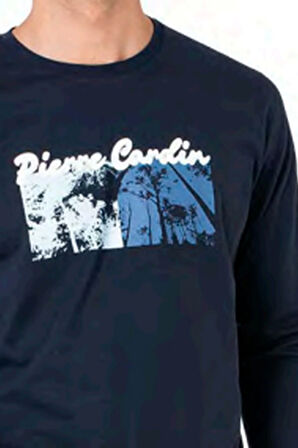 6096 Erkek Lacivert Uzun Kollu Bisiklet Yaka Pijama Takımı