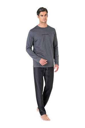 Erkek Uzun Kollu Bisiklet Yaka Pijama Takım 6095