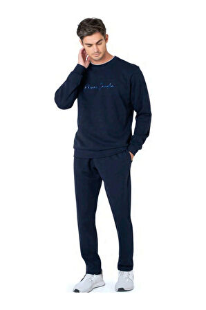 Erkek Uzun Kollu Bisiklet Yaka Üç Iplik Eşofman Takımı-6115